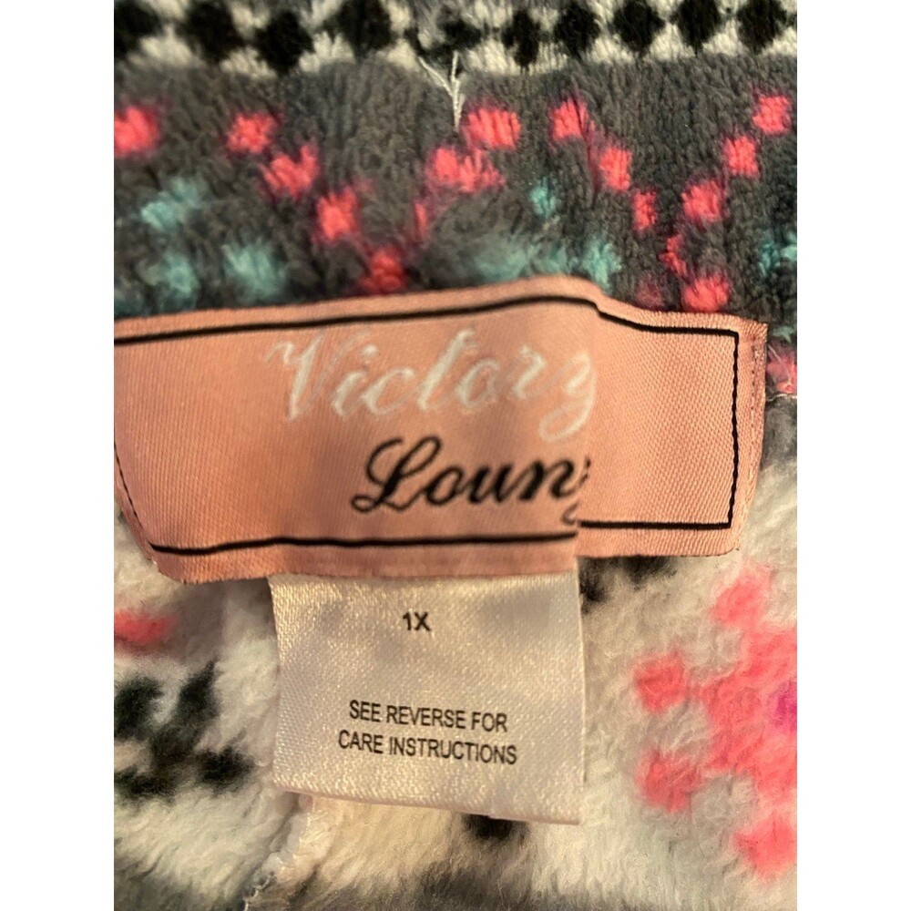 Victor‎ Lounge  Pajama Pants Plus Size 1X Polar Bear Fleece Tie Elastic Waist - Picture 6 of 9